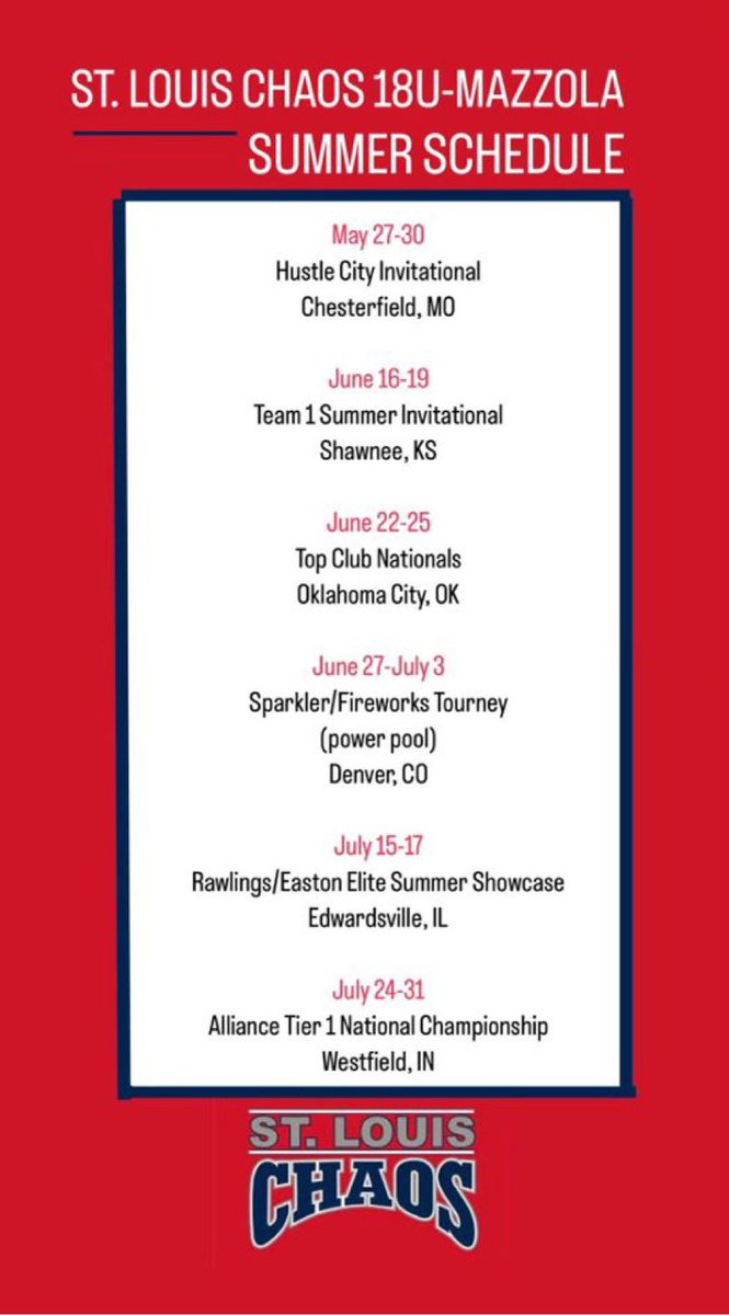 RiceKayelyn's tweet photo. So excited to be back playing with Chaos!! It’s going to be a great summer!! @Stlchaos04 https://t.co/q7ODzNYWmo