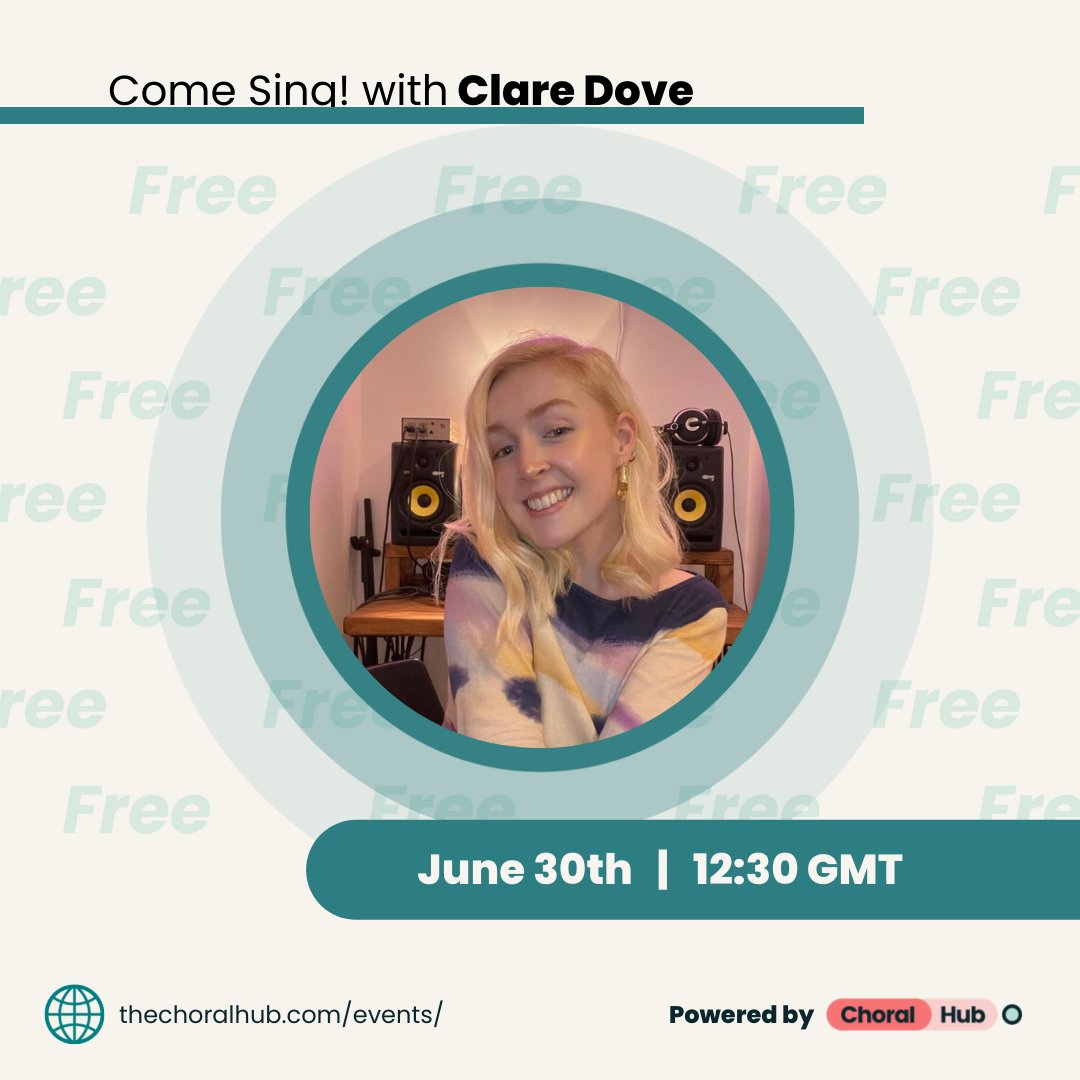Every month we run 1 FREE #ComeSing! event. Round out #PrideMonth with us by singing "I'm Coming Out"! 🏳️‍🌈 Know someone that would benefit from more #singing? It's the perfect time to invite them! Sign up here (no card details needed): thechoralhub.com/events  <a href="/claredovewrites/">Clare Dove</a>