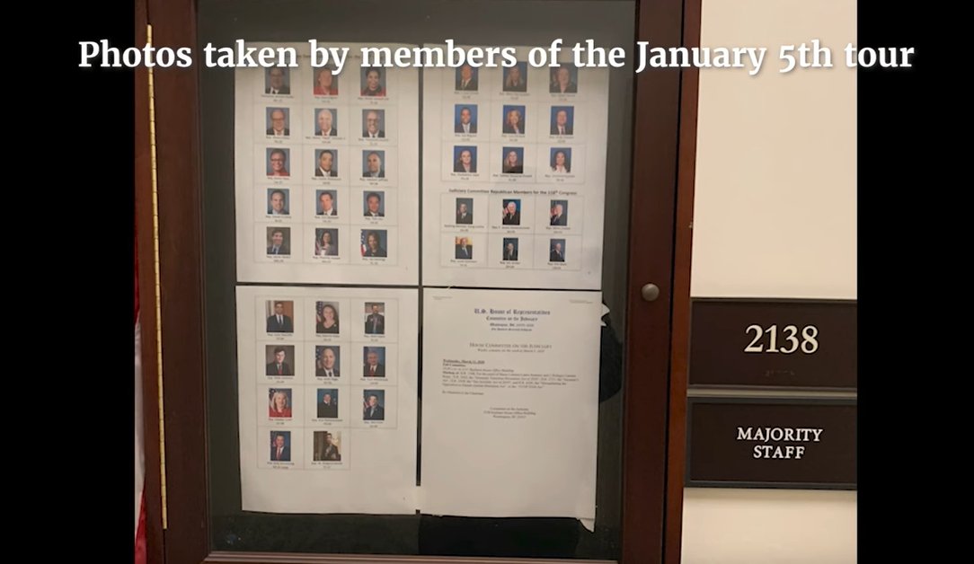Fritschner's tweet photo. Video released by @January6thCmte includes chilling video and pictures taken by people on the Loudermilk tour. A man Loudermilk showed around the Capitol says "we're coming for ya, for Pelosi, Nadler, Schumer, even you AOC, we're coming to take you out" https://t.co/YgPnk0qaIL https://t.co/E530hntdrN
