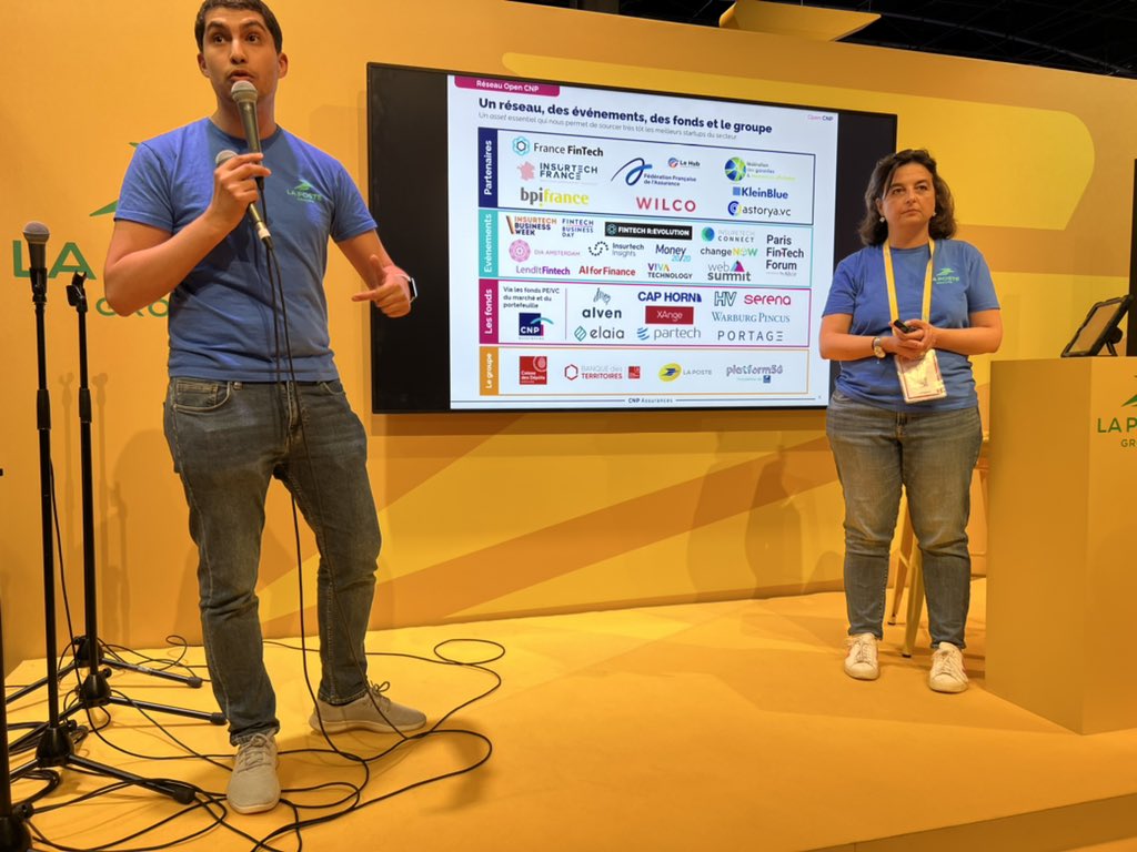GroupeLaPoste's tweet photo. Au tour de #OpenCNP, le fonds de corporate venture du groupe @CNP_Assurances lancé en 2016 de pitcher sur le stand du @GroupeLaPoste à #VivaTech https://t.co/TJDhB9wVBb