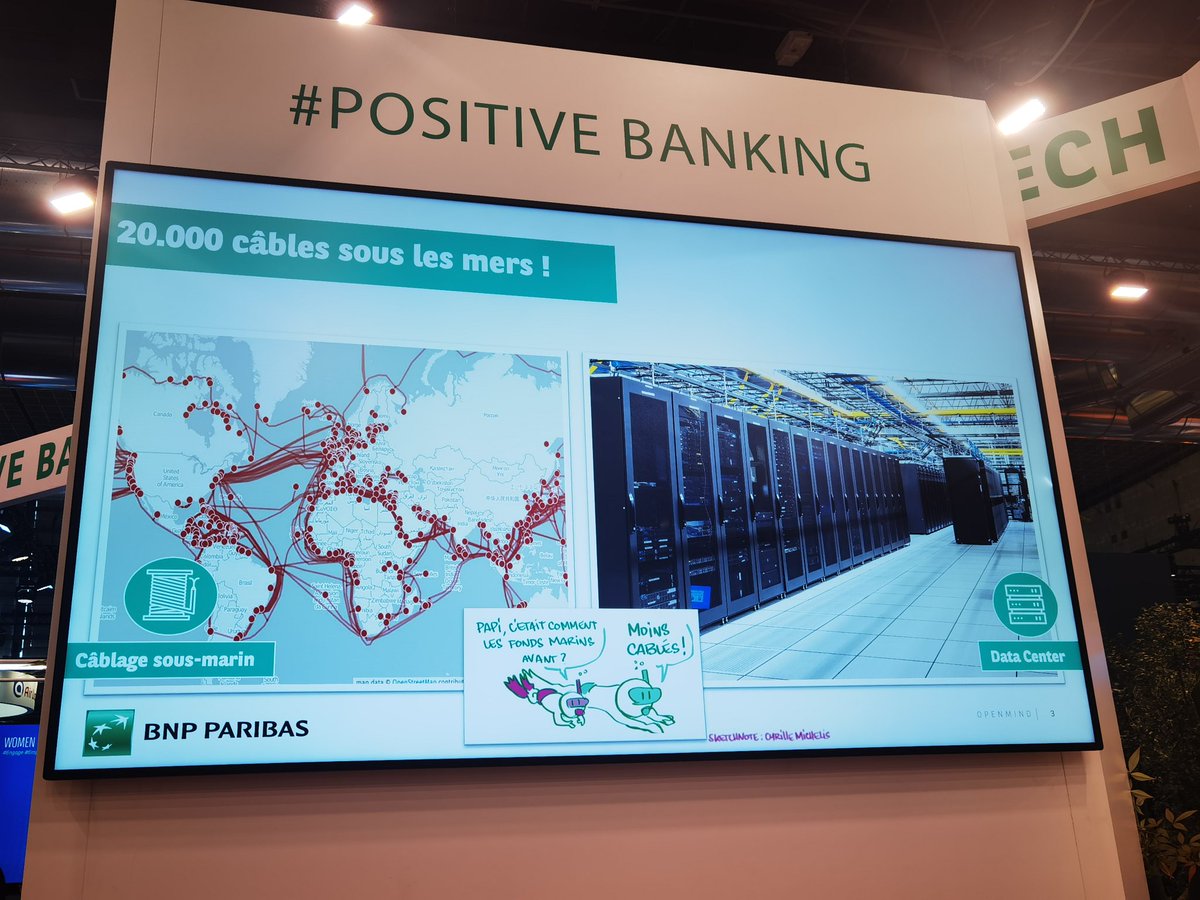 Intra4Good's tweet image. Le numérique, dématérialisé ?
↔️ 20K câbles sous-marins pr Internet, le plus long fait 39K km 
🌆 Équivalent ville de 30K à 50K habitants pour la consommation d&apos;1 #dataenter
⛏️Utilisation de métaux rares 👉 conséquences humaines et environnementales graves #VivaTech @Fayrann2006