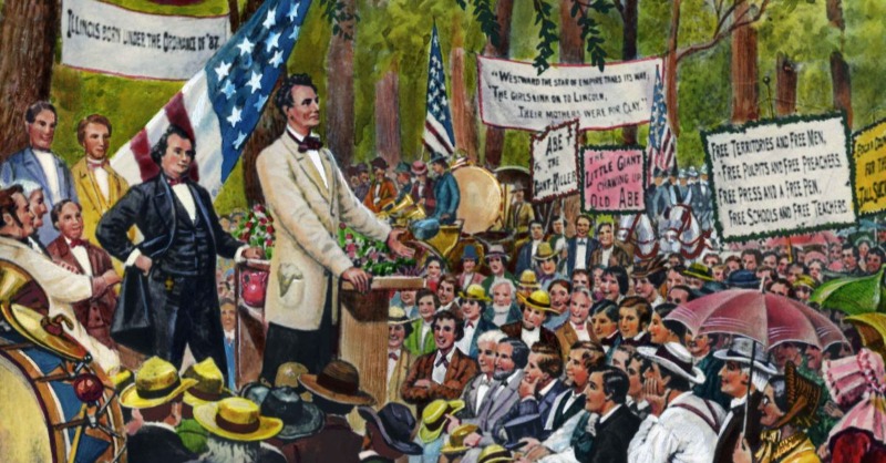 HISTORY's tweet photo. When Abraham Lincoln said, “a house divided against itself cannot stand,” on #ThisDayInHistory in 1858, he wasn’t talking about the kind of political divisions common today. Back then, the U.S. was so divided that many feared it would break out in civil war.