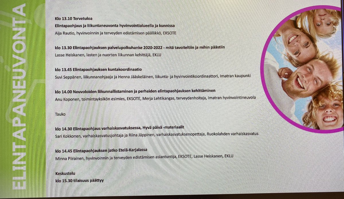 RautioAija's tweet photo. Hyvä ajoitus! 10 min ennen @EtelaKarjala elintapaneuvonnan seminaarin aloitusta tuli sähköpostiin @okmfi ohjeistus #liikuntaneuvonta osaksi elintapaohjauksen yhdyspinta kokonaisuutta #yhteistyö #eklu #kunnat #eksote #hyte https://t.co/VGIJVq36oI