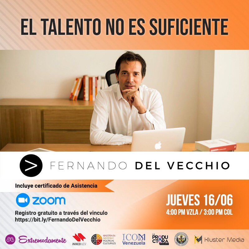 Jonathanloaiza's tweet photo. Atentos emprendedores

El jueves 16 de junio, Fernando del Vecchio estará presentando "El talento no es suficiente" una conferencia que ha llevado a varios países 

Pueden inscribirse de forma gratuita por: https://t.co/raOuq6SGon.
 (Incluye certificado)

#FelizMiercoles #15Jun https://t.co/9TMdfLIAI7