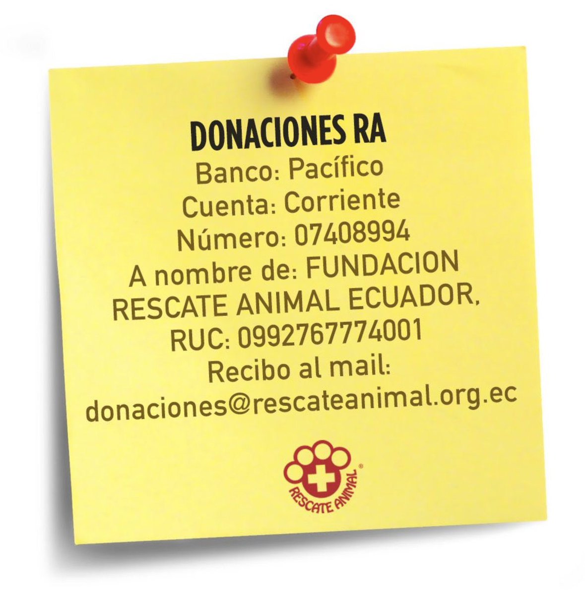 RescateAnimalEC's tweet photo. También puedes donar por PayPal a donaciones@rescateanimal.org.ec y vía Patreon (click en el ícono de billete, en el perfil) aquí en twitter, hazte mecenas de RA! https://t.co/P6DRmUFmun