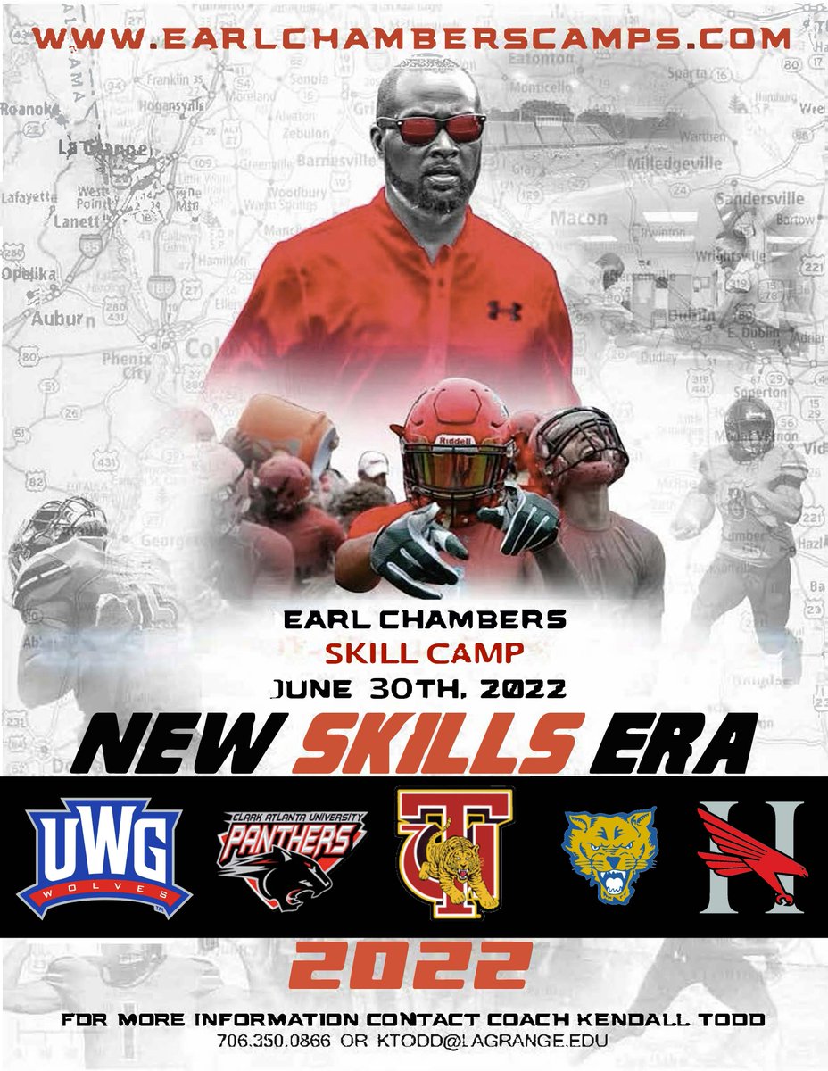 Coach Kendall Todd (@coachkendalltod) on Twitter photo ✔️15 Days Away
✔️<a href="/CoachEChambers/">Earl Chambers</a>
✔️Skills Camp
✔️June 30th, 2022 Callaway Stadium
✔️earlchamberscamps.com
✔️Colleges in attendances ✔️15 Days Away
✔️<a href="/CoachEChambers/">Earl Chambers</a>
✔️Skills Camp
✔️June 30th, 2022 Callaway Stadium
✔️earlchamberscamps.com
✔️Colleges in attendances