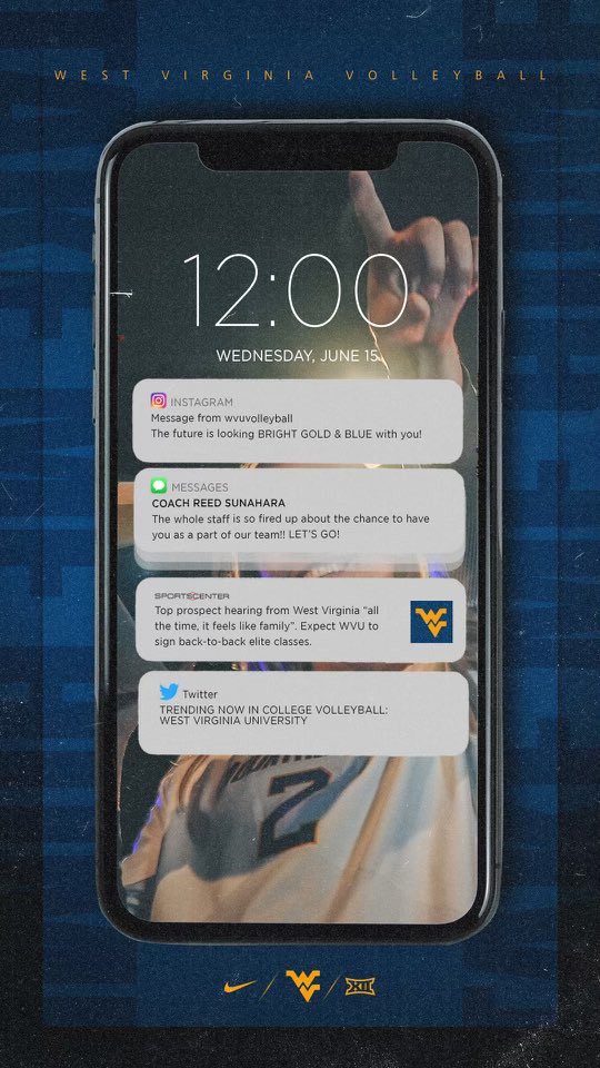 WVUVolleyball's tweet photo. 2024’s Country Roads are calling! The future looks good in Gold &amp; Blue! We can’t wait to talk with you! 

#HailWV https://t.co/IEMyJzBc6S