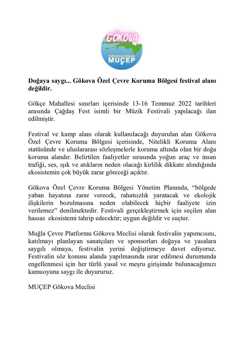 ikizkoydireniyo's tweet photo. #DoğayaSaygı Festival için seçilen alan hassas  ekosistemi tahrip edecektir; uygun değildir ve suçtur.
Derhal iptal edilmelidir. https://t.co/UzkL0pyeHq