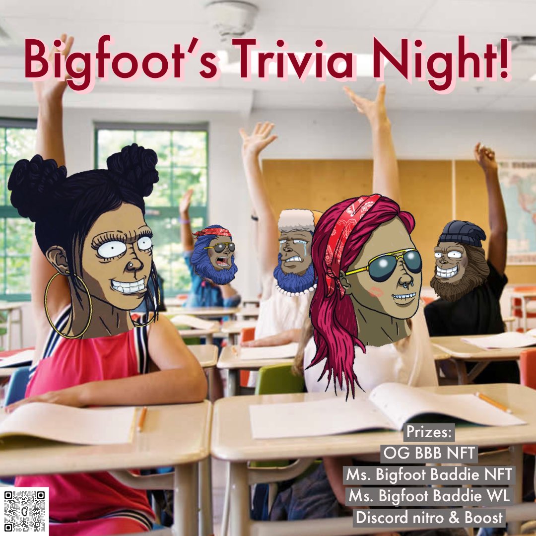 boredbigfoots's tweet photo. ☀️Good morning everyone!☀️

💋Ms. Bigfoot Baddie WL is open!💋

🎪Events this week! 👇

♠️Poker Night 6/17/22 5pm eat♠️

⁉️Trivia night 6/17/22 6:45 pm pst⁉️

🔫Warzone duos tournament 6/18 11am pst🔫

Many Prizes! 

Join the discord to join these events! https://t.co/GQ2VJhzvob https://t.co/q9tCofdzsf