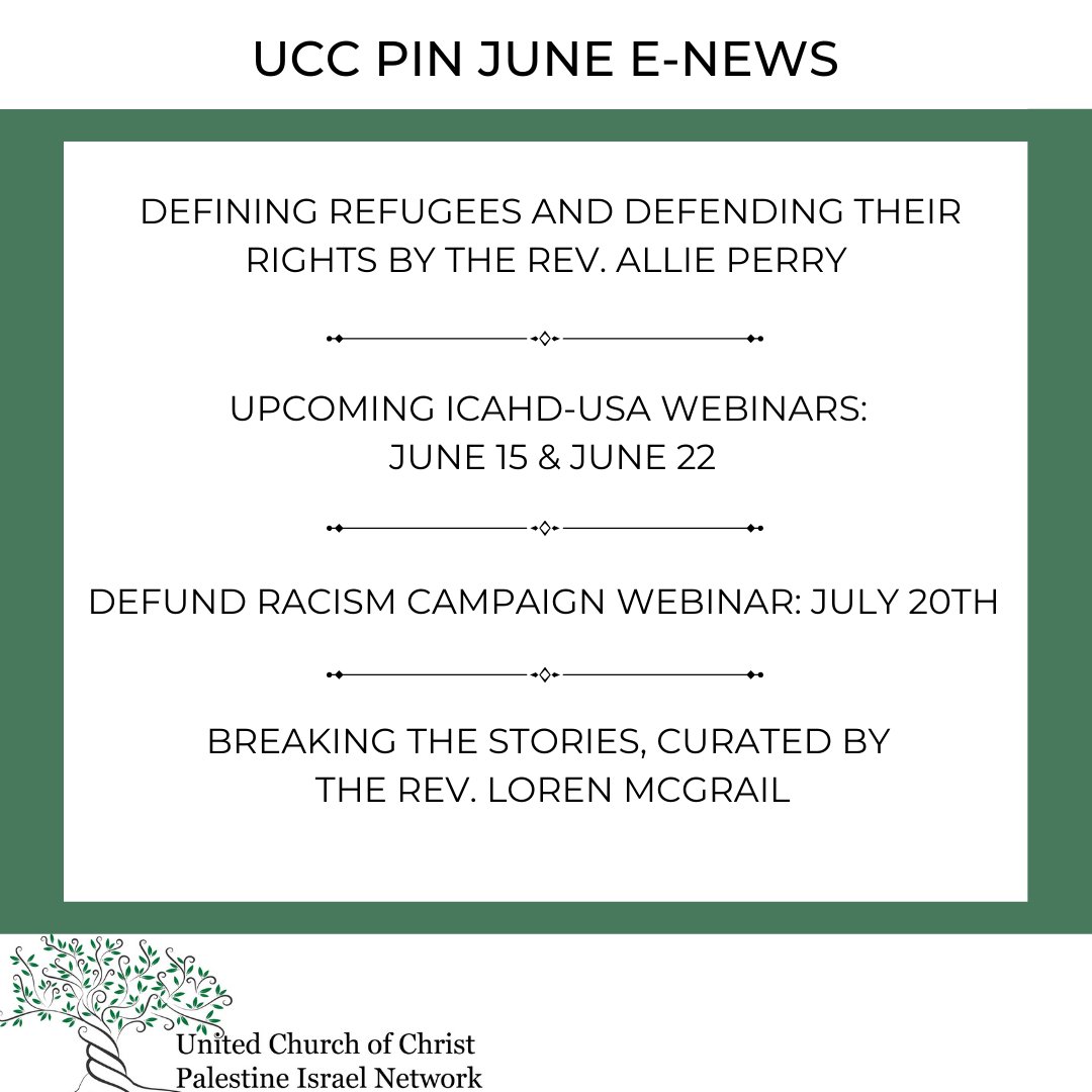 uccpin's tweet photo. Our June e-news is live! Click on the link below to see Rev. Allie Perry's reflection on World Refugee Day, read about and register for upcoming webinars, and see the latest in news stories:

https://t.co/oZuJQ5SZw5 https://t.co/5QWMUVcgWa