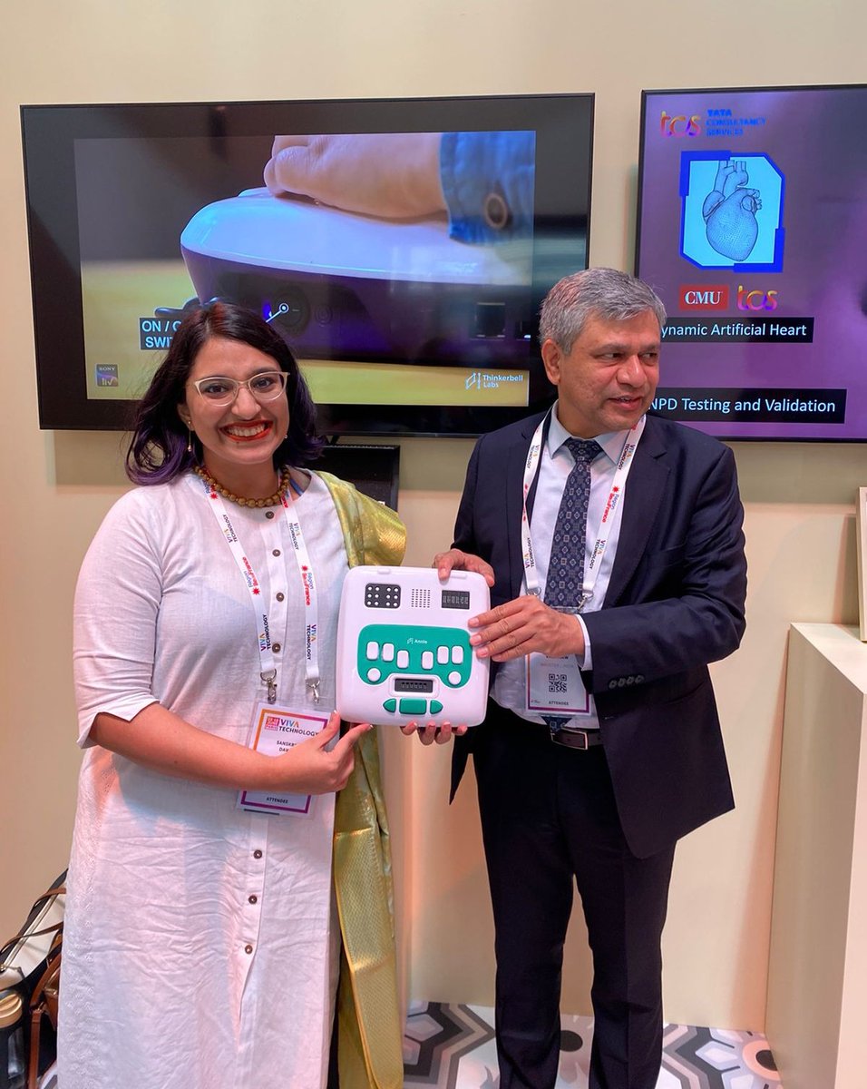 thinkerbelllabs's tweet photo. Annie @VivaTech with @AshwiniVaishnaw 
#VivaTEch2022 #Annie #StartUp #thinkerbelllabs #startupindia #Paris #braille #visuallyimapired #literacy #children #India https://t.co/essaCWq3h8