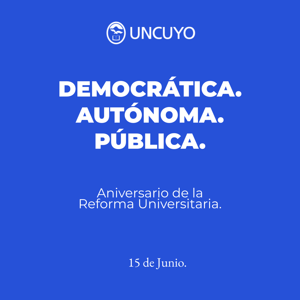 ingdanielpizzi's tweet photo. Un 15 de junio de 1918 se establecían los principios de la Universidad modelo que hoy reivindicamos. Una Universidad basada en la democracia y la autonomía, pública, gratuita y de calidad.
Saludo afectuosamente a toda la comunidad de la UNCUYO en este día tan especial. https://t.co/5gpr4qSikw