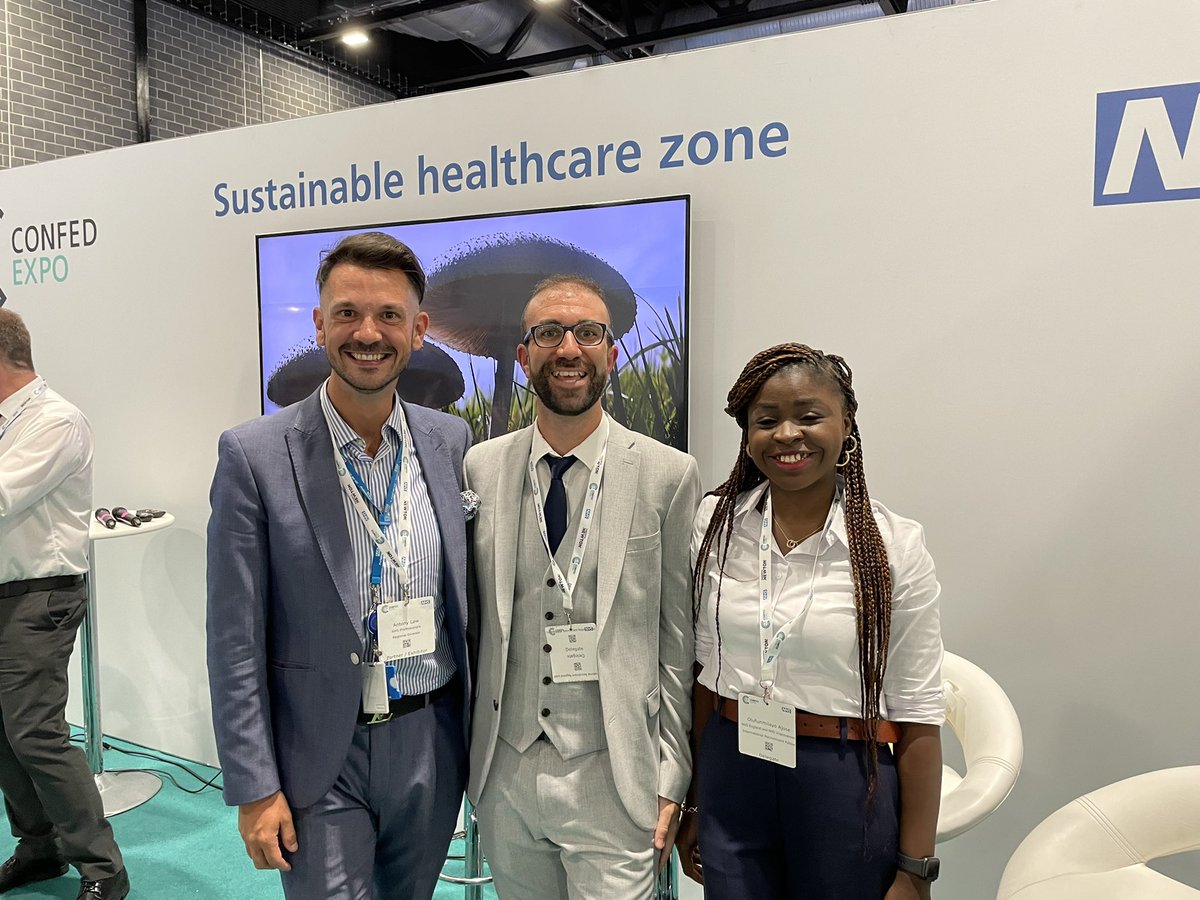 Great to meet @stefpoc, Funmi and the @NHSEngland team today at #NHSConfedExpo who delivered an exceptional presentation on sustainable healthcare with a clear focus on international workforce strategies for nurses, AHPs and other medics, not limiting dispersed talent.