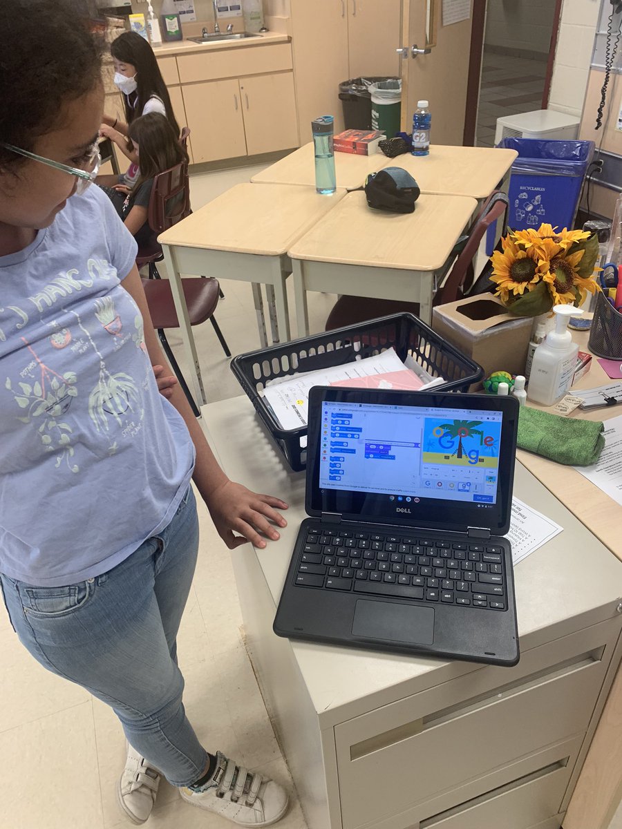 missbryla's tweet photo. We’ve got some expert coders in the making. 😁 This morning we coded our own Google logos… what a blast! https://t.co/Gy4B5bRCv8