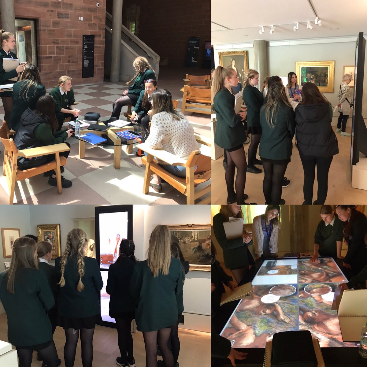 SLHCreativeArts's tweet photo. Inspiring and educational day with S4 @StLukesHigh @burrellcollect . Pupils sketched, analysed, evaluated and  reinterpreted Art and design works. Even the gift shop and weather was  good! https://t.co/d6vjAUkPm0