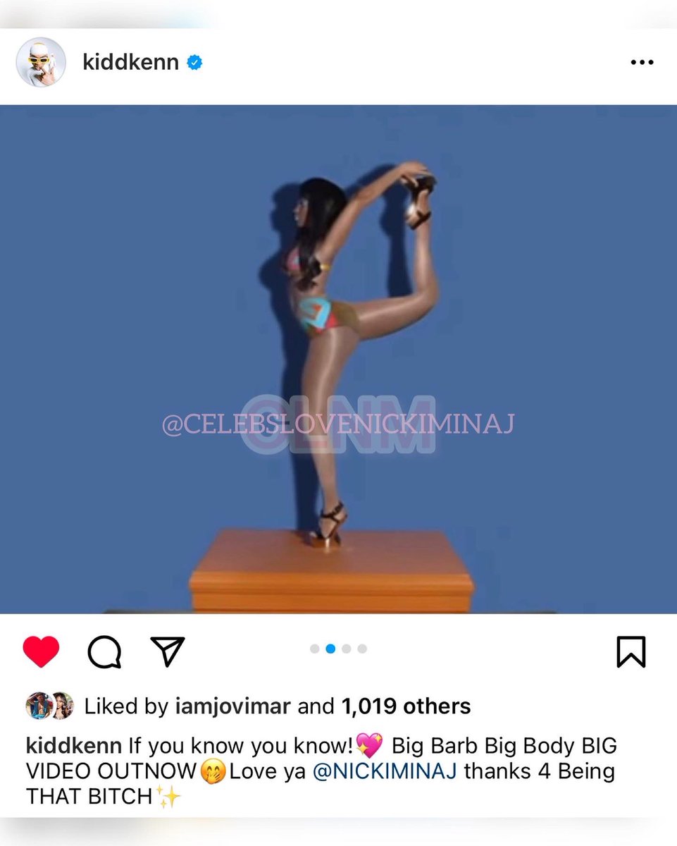 CelebsLuvKarolG's tweet photo. .@kiddkenn paying homage to @NICKIMINAJ on his latest music video and captions his post “Love ya #NickiMinaj thanks for being that btch.” 💕💕♥️💖🔥🔥❤️🦄🦄🦄🦄🦄 #celebslovenickiminaj #kiddkenn https://t.co/Iz6Zcn8JG9