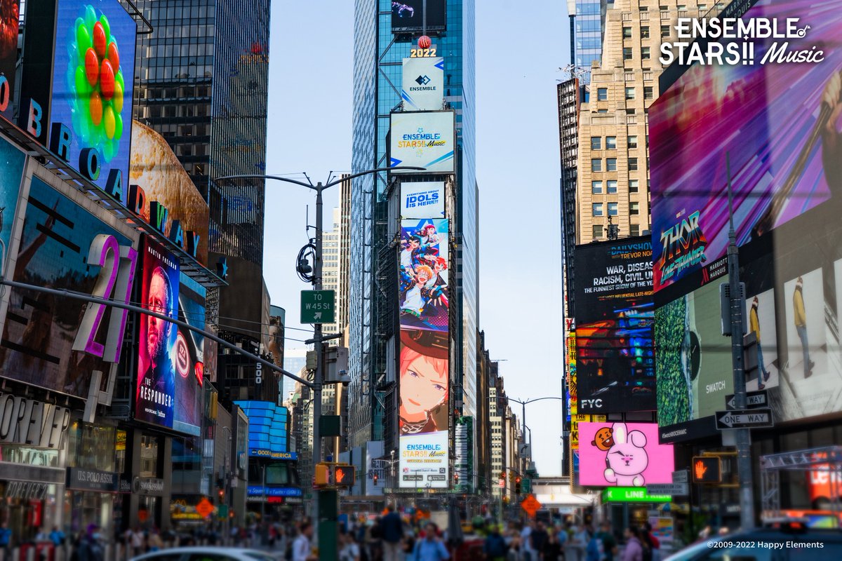 enstarsmusic_EN's tweet photo. Producers, we have a special gift for you all!

From 6/15 to 6/21, you can see Enstars idols on One Times Square!🥳

🎁Post your favorite units/idols with hashtag #EnstarsSurpriseEvent and your wishes to idols.

1⃣ 5 Producers: 10 DIA Scout Tickets
2⃣ 10 Producers: 700 Diamonds https://t.co/nVQ83V0lKW