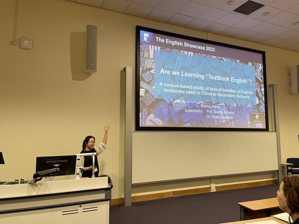 EnglishShowcase's tweet photo. Some really superb research from our linguistics and applied linguistics students. 

Ranging from AOC’s use of code-switching, to a study of English textbooks in Chinese secondary schools, and a demographic study of Chinese high school deaf EFL learners.

#EnglishShowcase2022 https://t.co/K6sWkkiW6Q
