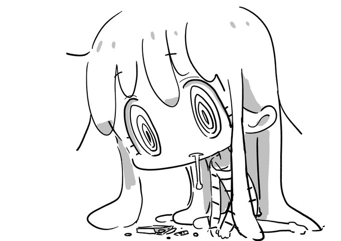 #イラスト #落書き 
睡眠薬は翌日に残ってダメだな。 