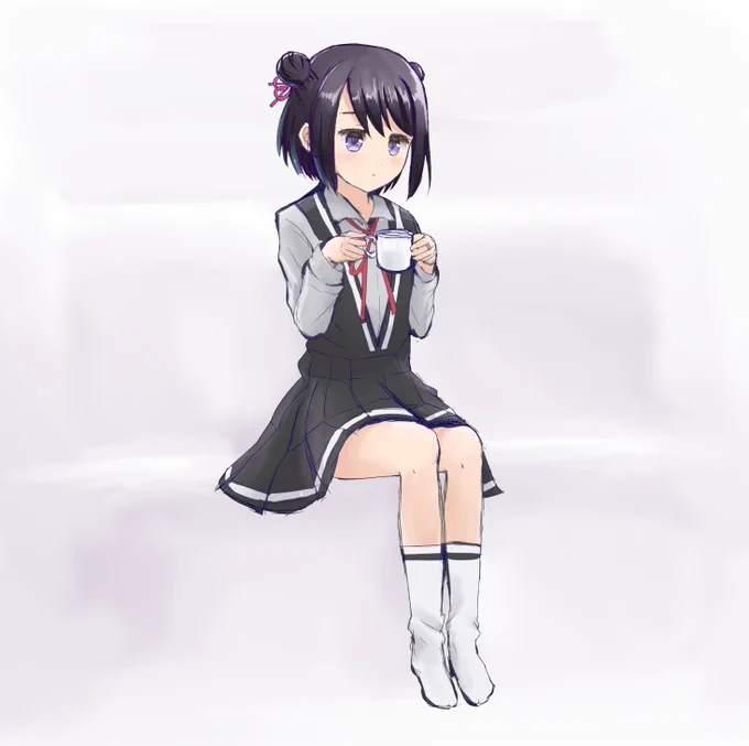 もうこんな時間なんだ…今日は何にもしてないな…と思っている黒江ちゃん 