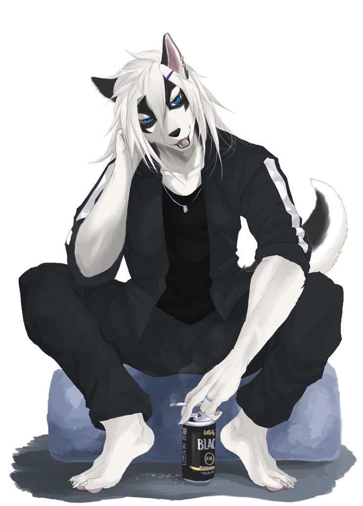 1boy male focus animal ears furry barefoot solo tail  illustration images