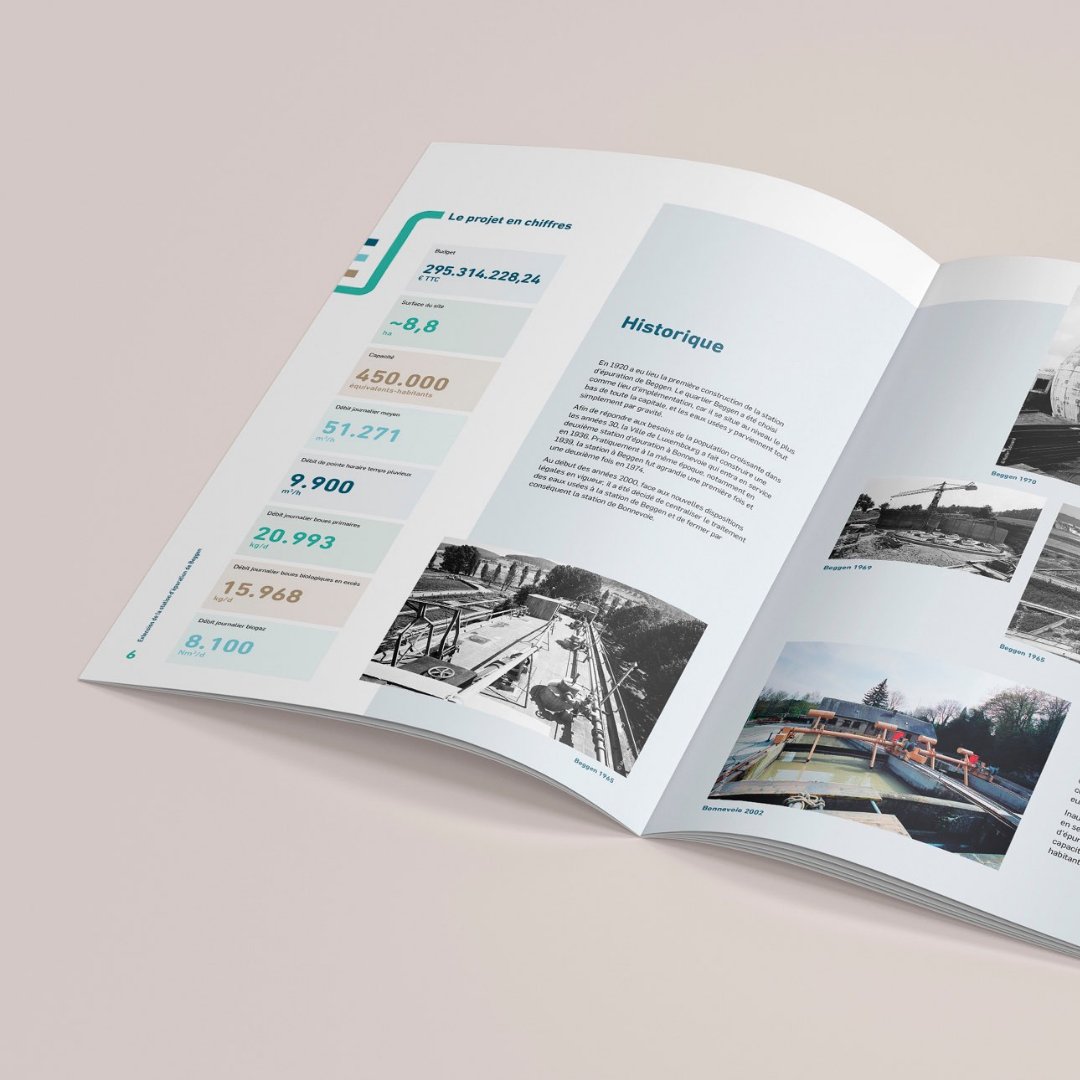 ComedLuxembourg's tweet photo. 💦 Dans le cadre de l’extension de la station d’épuration de Beggen, la Ville de Luxembourg nous a confié la conception d’une brochure qui présente le nouveau projet de l’extension, son objectif ainsi que son activité. https://t.co/UoXajR8jrx