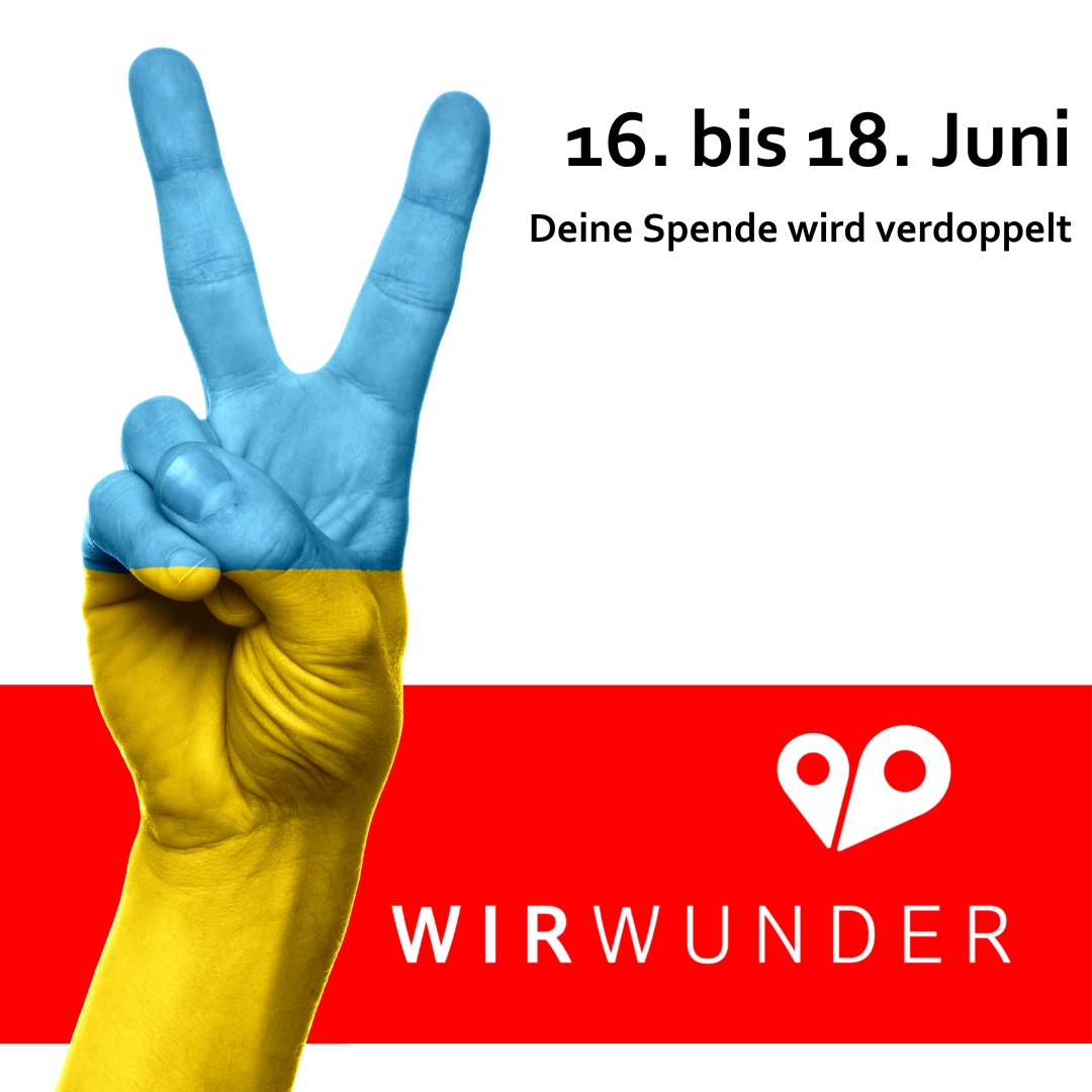ehrenamtessen's tweet photo. Deine Spende für die #Ukrainehilfe Essen wird verdoppelt 🥰

Spende zwischen dem 16. und 18. Juni über #WirWunder und die @Sparkasse_Essen legt den gleichen Betrag obendrauf

Spenden: https://t.co/07iq9NC9Fd

#essen #sparkasseessen #engagement #ehrenamt #ukraine #refugeeswelcome https://t.co/jtsni0Sy7v