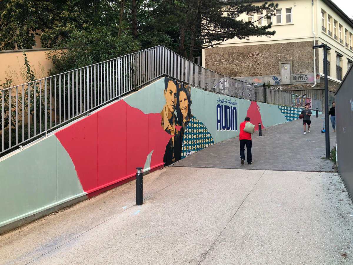 JM_Audin's tweet photo. 💥À noter sur vos tablettes Inauguration de la fresque Josette et Maurice Audin 
rue de la Mare, Paris XXe 
le 5 juillet vers 18 h https://t.co/9ls3gYPoW8
