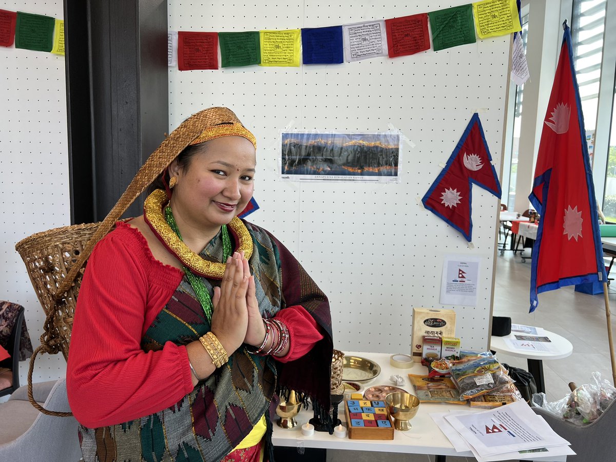 LJMUNepal's tweet photo. LJMU students sharing Nepali culture @LJMU Students at the Heart event 🙏🏽❤️🇳🇵❤️🙏🏽 https://t.co/gXQnJ1QKg7