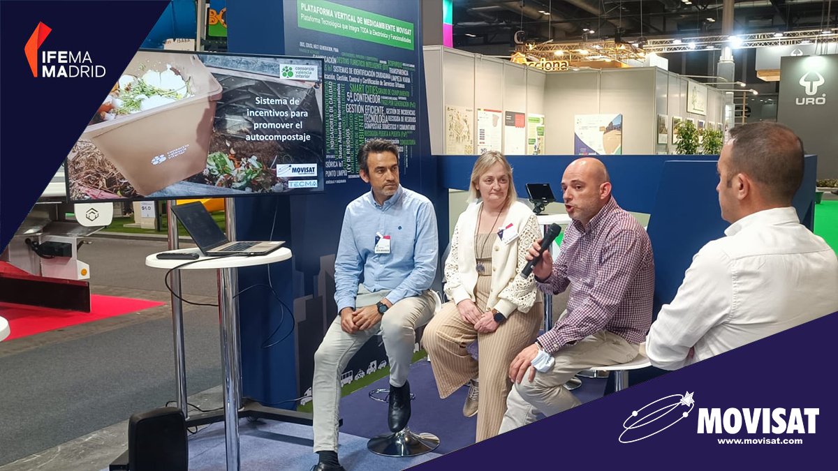 MOVISAT_es's tweet image. Clausuramos nuestro foro de experiencias #MOVISAT, celebrado durante esta mañana en #TECMA2022. 
Agradecer a todos los participantes por compartir con todos nosotros su experiencia con nuestras soluciones tecnológicas.
#EcoSAT #SmartCity #MovilidadSostenible #Agenda2030
