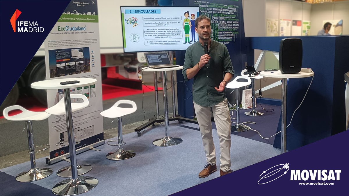 MOVISAT_es's tweet image. Clausuramos nuestro foro de experiencias #MOVISAT, celebrado durante esta mañana en #TECMA2022. 
Agradecer a todos los participantes por compartir con todos nosotros su experiencia con nuestras soluciones tecnológicas.
#EcoSAT #SmartCity #MovilidadSostenible #Agenda2030