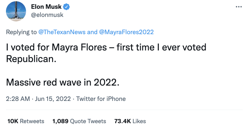 The richest (and one of the most influential) person in the world supports an extremist politician who has shown support for QAnon and has spread most of the fringe narratives you can think of in the last couple of years. Totally normal.