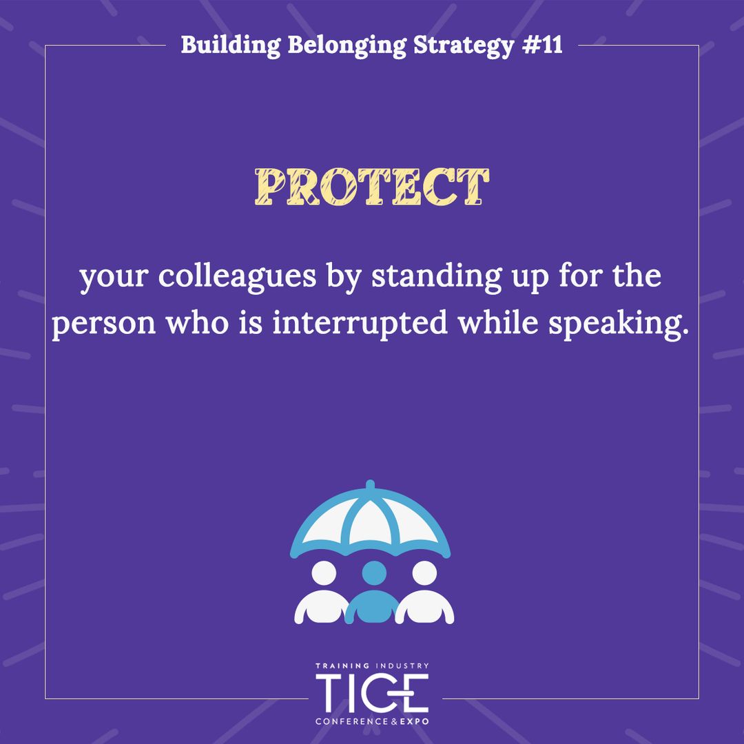 SigPrez's tweet photo. Build belonging at work by defending colleagues when they are disrespected.
Learn other simple, real-world strategies at my June 22nd session at #TICE2022 in Raleigh.
#buildbelonging #buildbelongingatwork #signaturepresentations #belonging #youbelong https://t.co/UPVAbhuw8T