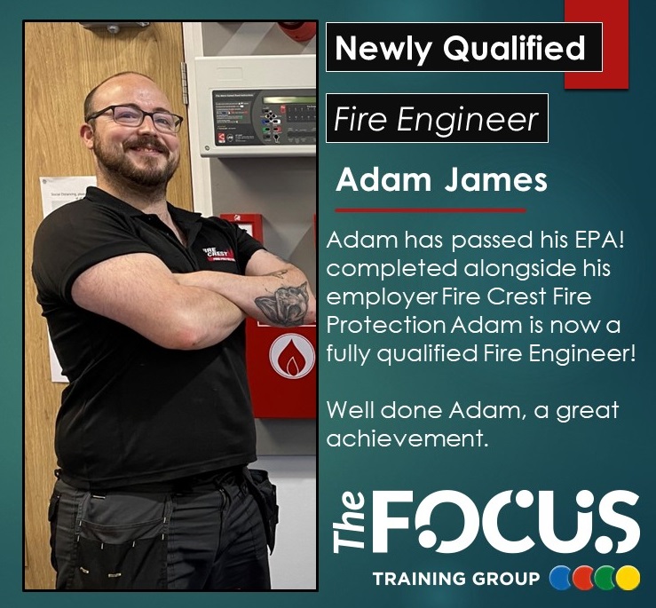 focustrainingsw's tweet photo. Congratulations to Adam James on the End Point Assessment and on becoming our latest Fully Qualified Fire Engineer 👏👏
@firecrestfire 
#Congratulations #FullyQualified #FireAndSecurity #Engineer #FESS #Apprenticeship #Skills https://t.co/TKixpJ11Ah