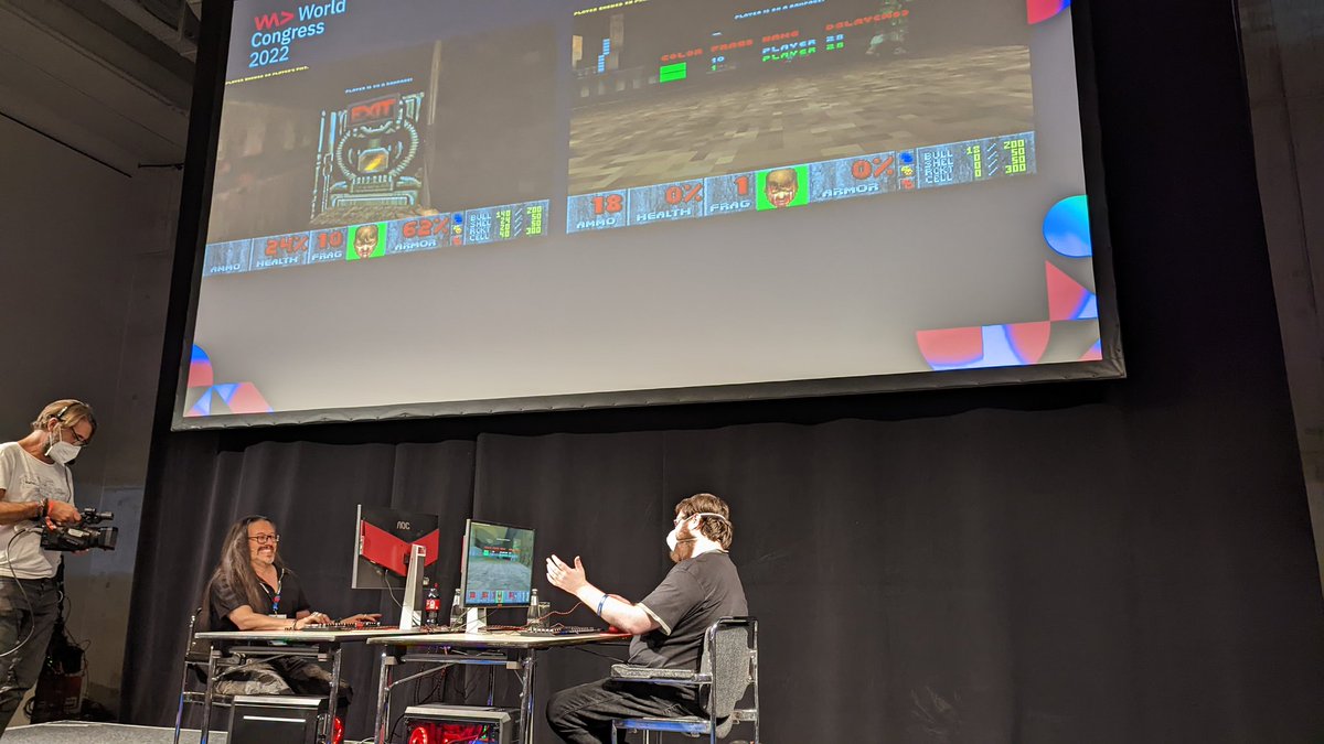 Watching John Romero Doom 2 deathmatching #wearedevelopers