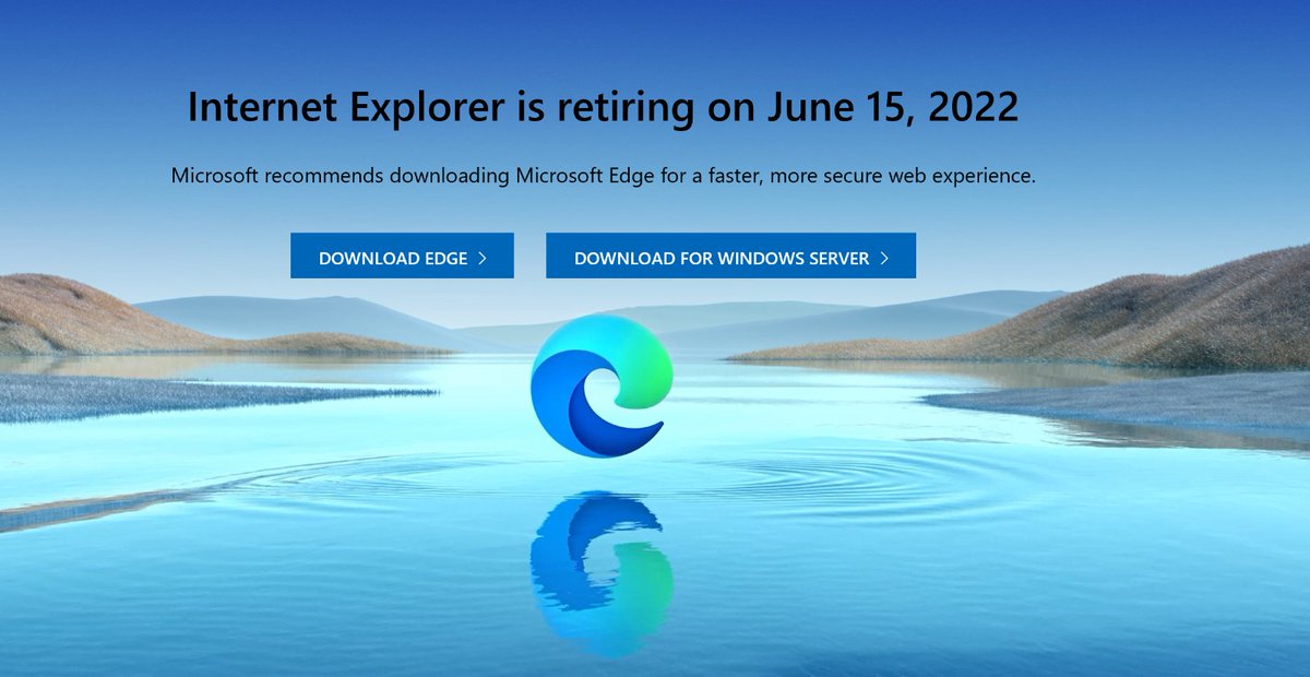 stgeorgesepma's tweet photo. A big day for technology! Goodbye Internet explorer after 27 years #InternetExplorer #technology #DigitalTransformation https://t.co/zeWSNC2jNr