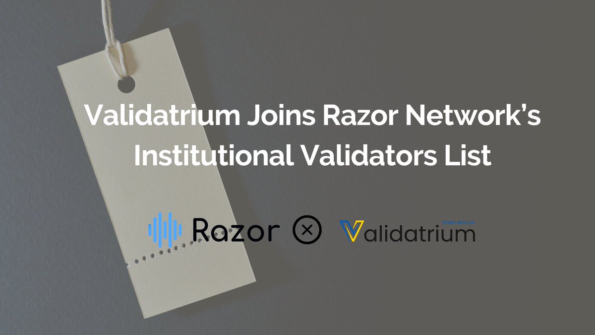 flowithpee's tweet photo. 🫂 #Validatrium just joined the #RazorNetwork as a new validator.

🤝This partnership will aid #PoS delegators &amp; users gain better access to its #DeFi Infrastructure.

📕 Read more on the partnership 👇 
https://t.co/Ibj7UwDtsz https://t.co/3GLvu9rGo2