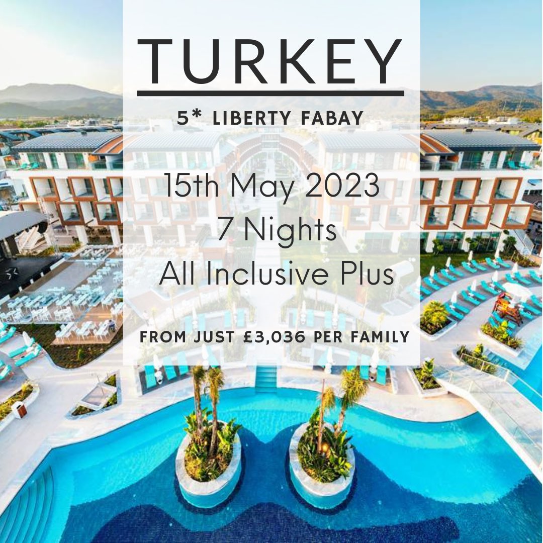 💥 FAMILY ALL INCLUSIVE PLUS TO TURKEY FROM JUST £3,036 TOTAL - SAVING £200 💥 

 Call us on 01730 711010 or email Leisure@meonvalleytravel.com to find out more! 🌍

#travelwithus #instatravels #luxurytraveller #holidayinspo #holidaydestination #luxurytravelagent