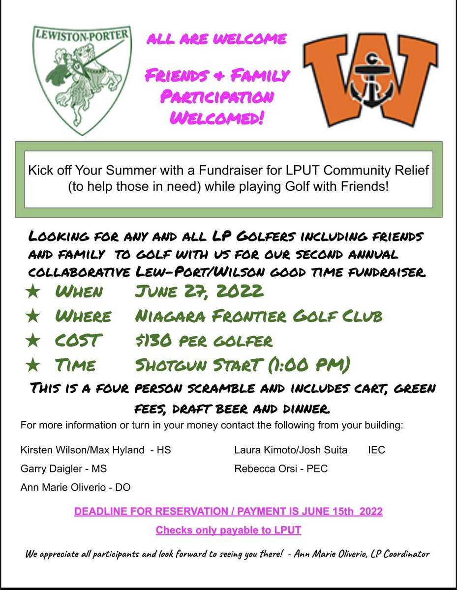 Lew-Port Hockey (@lewporthockey) on Twitter photo 🚨 ATTENTION ALL GOLFERS 🚨
Please consider getting a foursome together and helping a great cause. Please send us a DM or email mhyland@lew-port.com if you are interested! 🚨 ATTENTION ALL GOLFERS 🚨
Please consider getting a foursome together and helping a great cause. Please send us a DM or email mhyland@lew-port.com if you are interested!