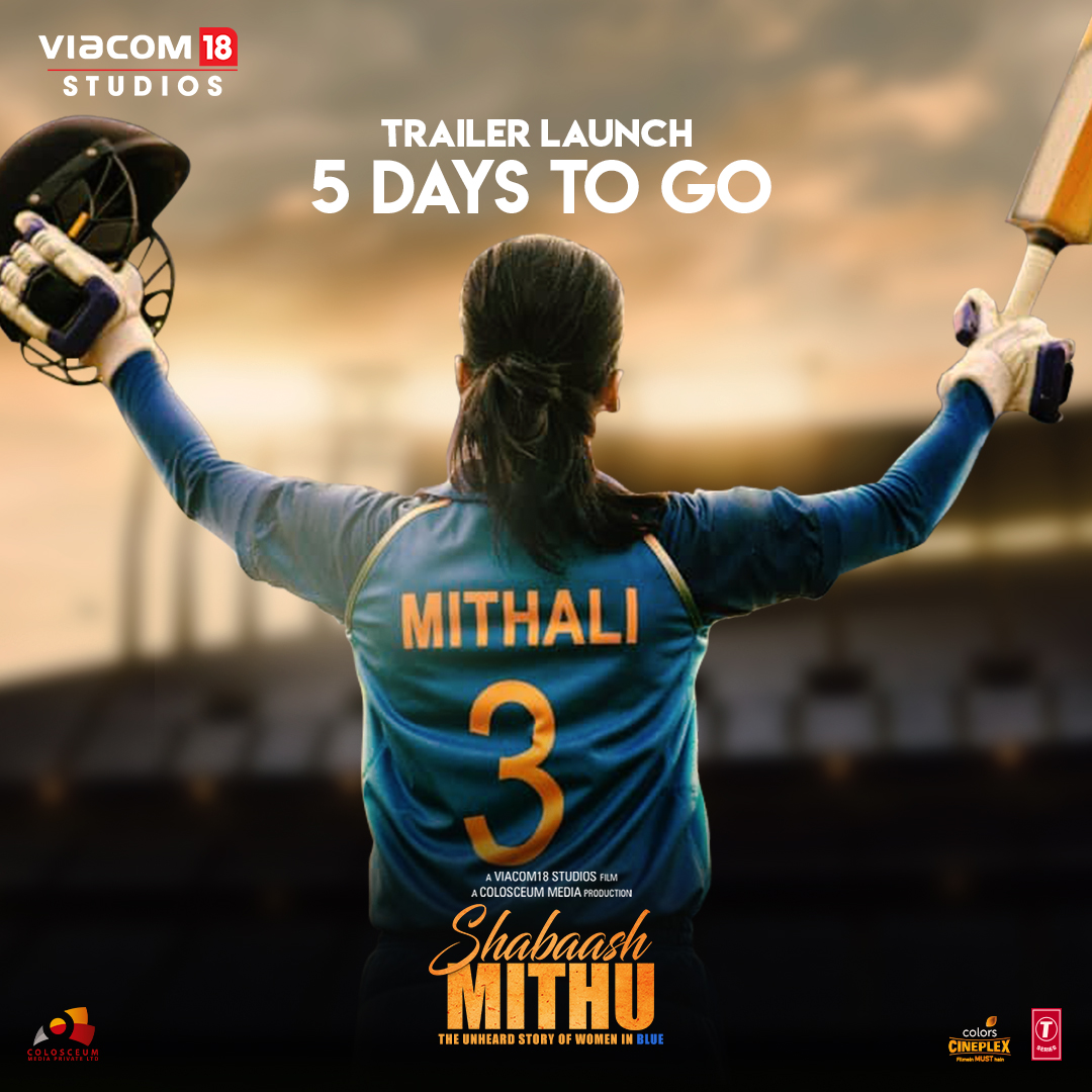 Viacom18Studios's tweet photo. Good players win matches
Great ones break records 
Legends… Change the Game!

The first look of #Herstory in 5 DAYS 
Shabaash Mithu - Trailer out on June 20! ✨

#KhelBadalgaya  #ShabaashMithu #ShabaashYou 
#TrailerComingSoon #5DaysToGo https://t.co/nQuNUzubQH