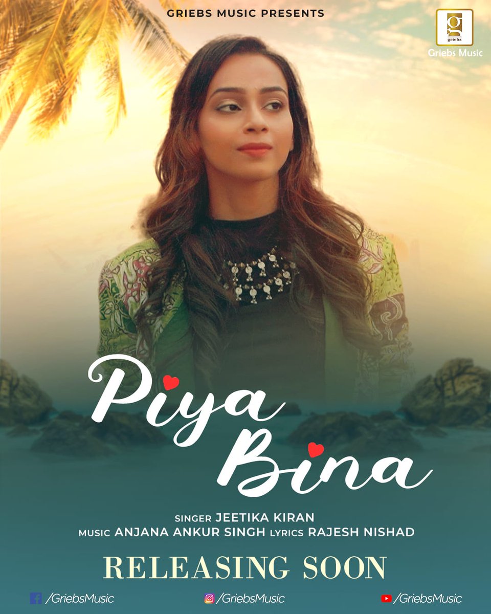 jeetikakiran's tweet photo. "PIYA BINA" ❤️ My new release on the way!!
Stay Tuned.🎧

#PiyaBina #OfficialVideo #JeetikaKiran #GriebsMusic #officialsingle #originalsong #releasingsoon #comingsoon #staytuned #music #latestsongs #newsong #newrelease #trendingsongs 
@anjanamaaankur @GriebsMusic https://t.co/hfbQV8LxRk
