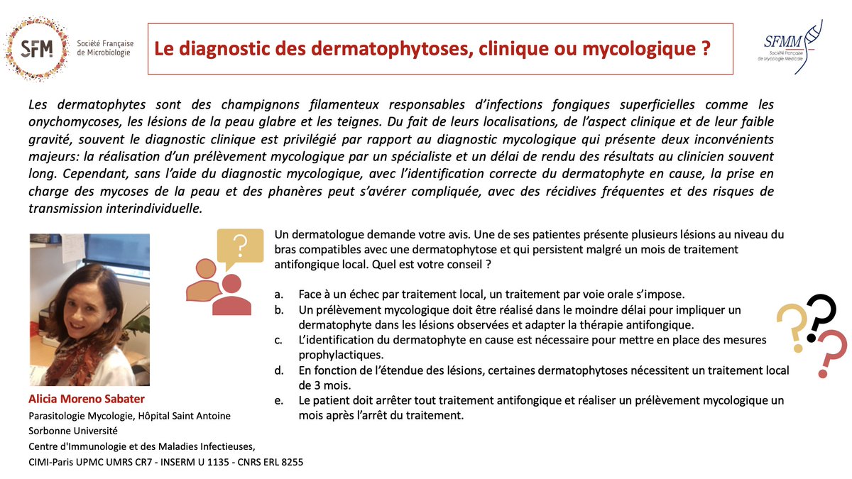 SFMicrobiologie's tweet photo. 🔥 Remic's day!! Aujourd'hui à 13h, Alicia Moreno Sabater nous parlera des dermatophytoses. 
En association avec la @sfmm_myco 
#SFM #REMICS #Dermatophyte
Inscription gratuite mais obligatoire
https://t.co/IdnV7Ge9AV https://t.co/hp80ZZ9q2c