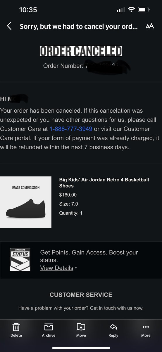 Themarksman22's tweet photo. @SOLELINKS My only W was taken away :( thanks @FinishLine https://t.co/aPSs9OeN7I