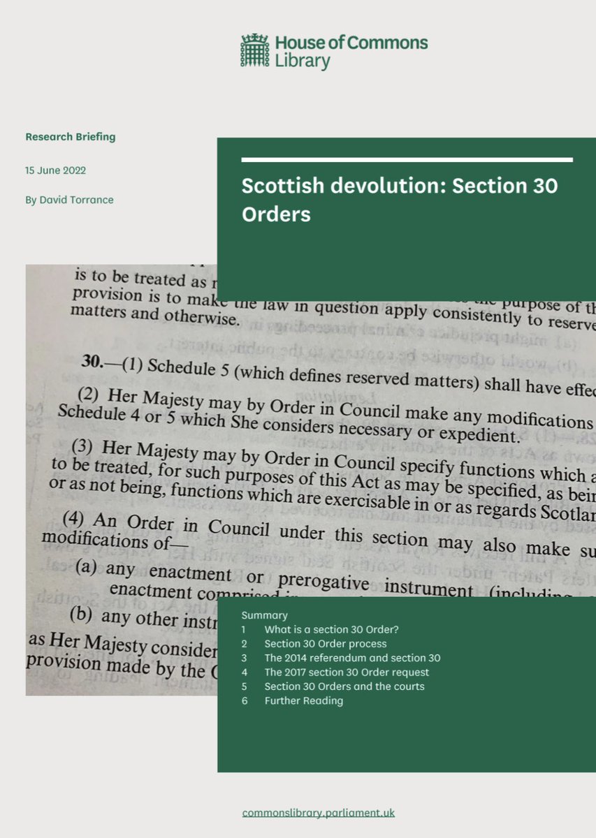 davidtorrance's tweet photo. Since section 30 Orders are once again featuring in Scottish political discourse, I’ve taken this opportunity to update my @commonslibrary briefing paper on the subject: https://t.co/AKP5JICy86 #section30Orders #scottishdevolution https://t.co/wbPBG4MvLZ