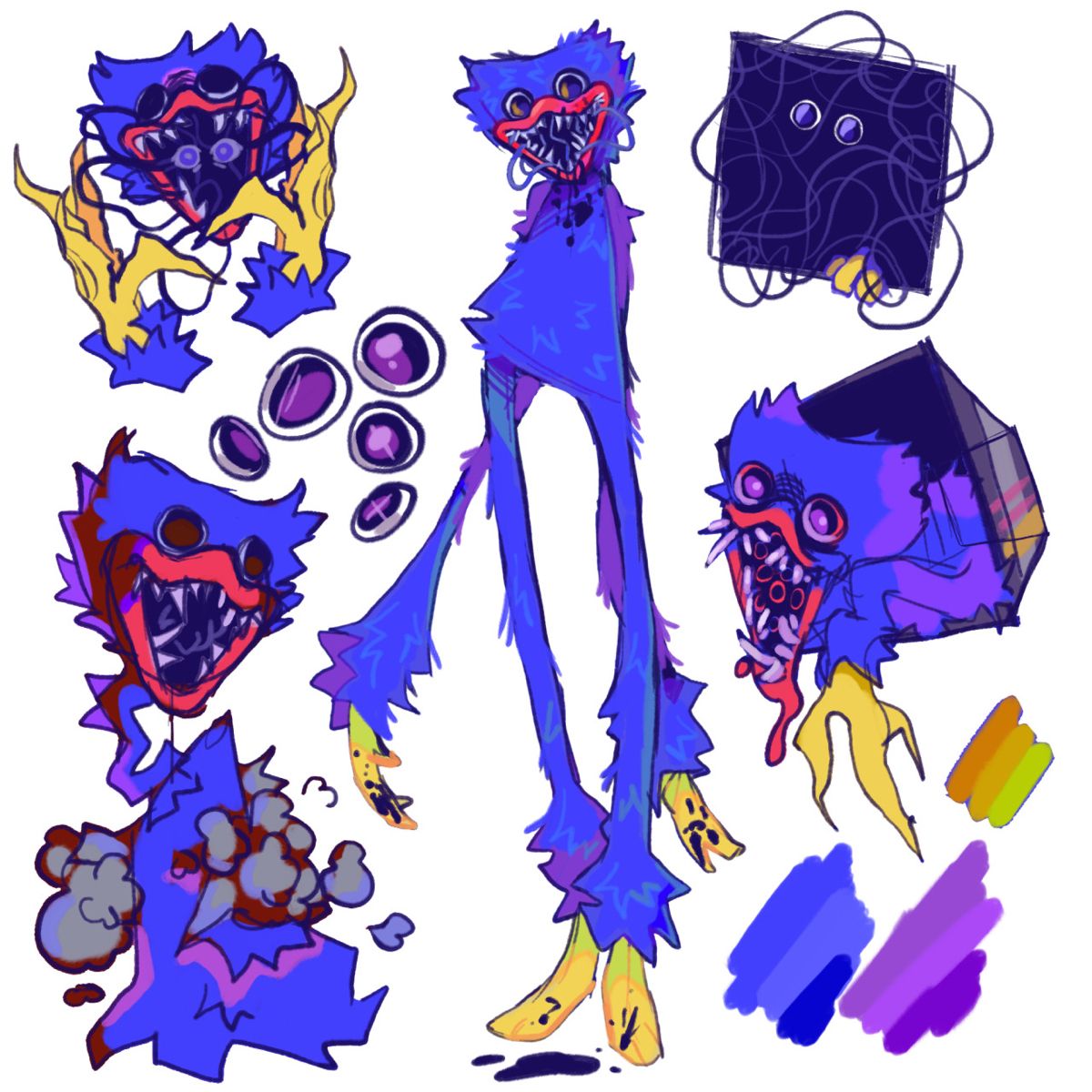 Poppy playtime huggy wuggy design sheets