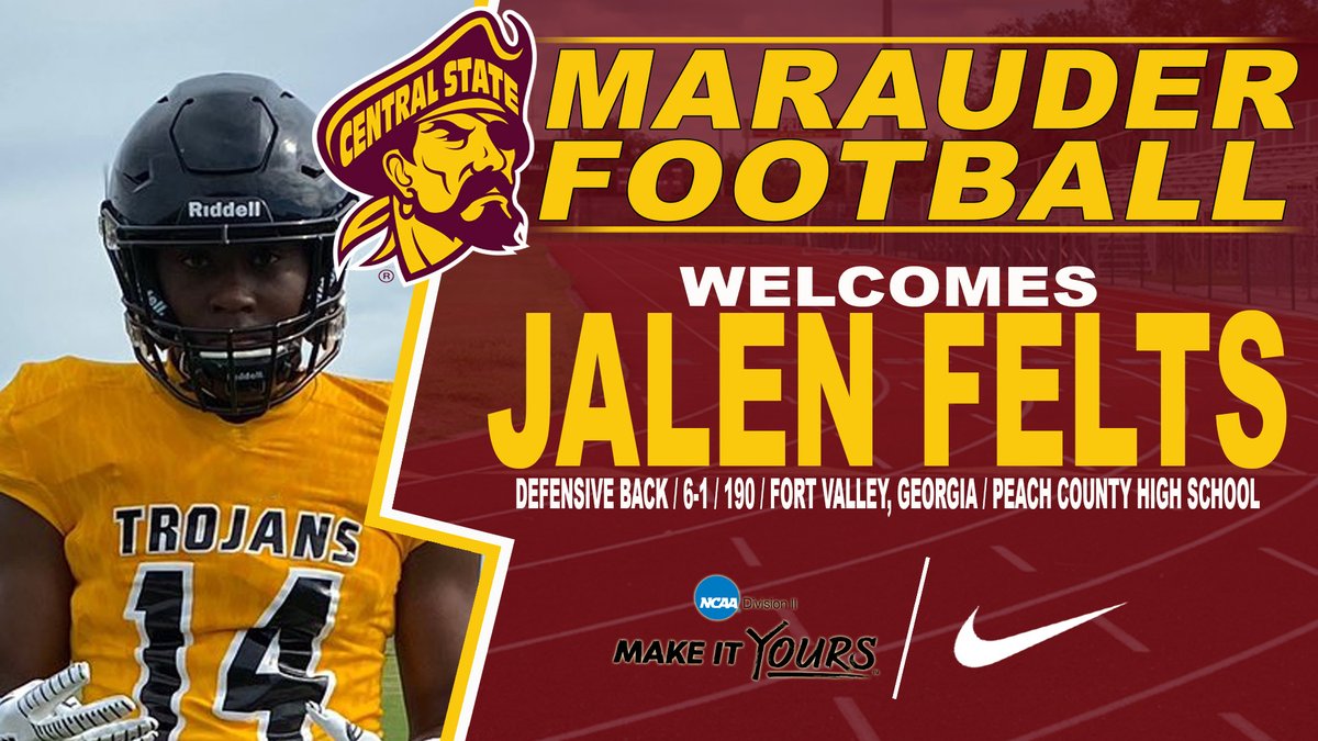 🏈CENTRAL STATE UNIVERSITY OFFICIALLY WELCOMES DEFENSIVE BACK JALEN FELTS TO THE MARAUDER FOOTBALL PROGRAM🏈

<a href="/CentralState87/">Central State University</a> <a href="/StudentPres/">JackThomas</a> @ADTaraOwens <a href="/kporter411/">Kevin Porter</a> <a href="/CoachErvCSU2022/">Michael Ervin</a> @coachb_blevins5 <a href="/CoachTone18/">Coach Antony Armstrong, MPH</a> <a href="/CoachWhitley5/">Michael Whitley</a> <a href="/CoachBrownDBS/">Colby Brown Sr.</a> <a href="/CStone7198/">Coach Stone</a> <a href="/daytonsports/">daytonsports</a> <a href="/TheSIAC/">The SIAC</a>