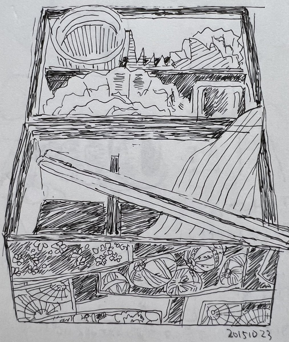 2015年のクロッキー帳2
食べ終わった駅弁を描く。 
