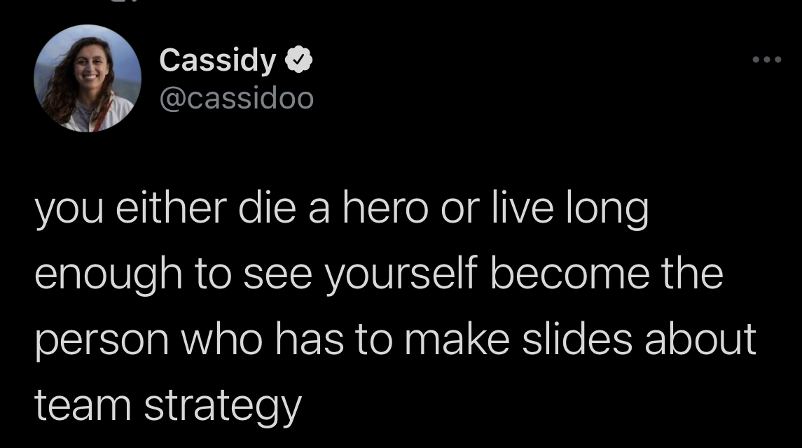 leewynne's tweet image. I revisit this tweet way too much @cassidoo