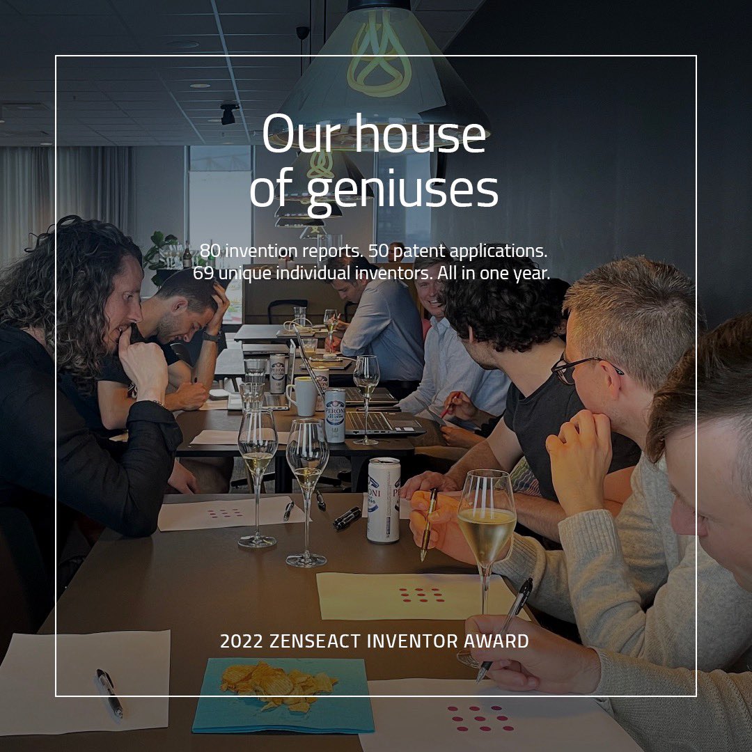 80 invention reports​. 50 patent applications​. 69 unique individual inventors. All in one year. We’re a house of geniuses! To recognize the extraordinary achievements of our people, we recently held our very first Zenseact Inventor Award.  #towardszerofaster