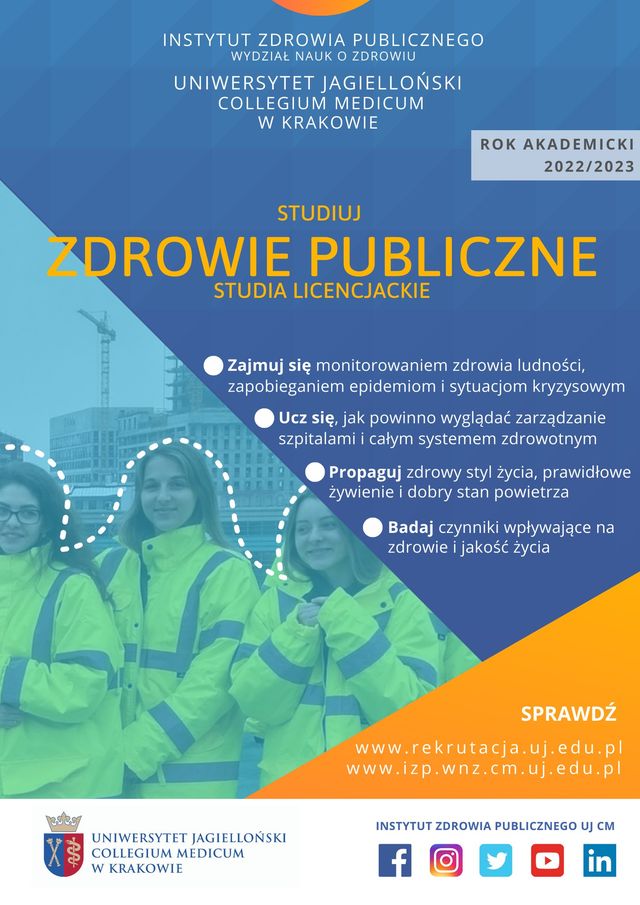 IZPwKrakowie's tweet photo. Rekrutacja trwa! Dzisiaj polecamy:
#ZdrowiePubliczne – studia stacjonarne I stopnia
Zdrowie publiczne? Niby każdy wie o co chodzi, ale cóż to właściwie za studia? Otóż to studia interdyscyplinarne, szalenie ciekawe i unikatowe w skali całego kraju!
https://t.co/rzuwfI1lTh https://t.co/lik3Y7WaJR